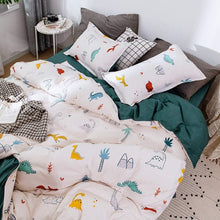 Load image into Gallery viewer, Feelyou Dinosaur Comforter Cover, Boys Decorative Bedding Set with Zippers Ties, Kids Duvet Cover Set