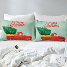 Load image into Gallery viewer, Christmas Duvet Cover Set Red Car Printed Bedding Set Christmas Tree and Snow Floral Pattern Comforter Cover for Kids Teens,Boys Girls