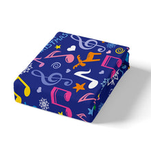 Load image into Gallery viewer, Music Bedding Set Christmas Print Duvet Cover Navy Blue Decorative Comforter Cover for Kids Boys Girls Teens with Zipper Closure 1 Duvet Cover and 1/ 2 Pillow Cases