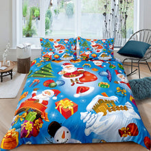 Load image into Gallery viewer, Christmas Print Duvet Cover Cute Red Santa Claus Comforter Cover for Kids Boys Girls Teens Cartoon Bedding Set with Zipper Closure 1 Duvet Cover and 1/ 2 Pillow Cases