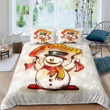 Load image into Gallery viewer, Christmas Quilt Cover, Funny Snowman Pattern Bedding Set, Cartoon Style Comforter Cover, Lightweight Bed Accessories For Kids Girls 1 Duvet Cover With 2 Pillow Cases, Bedding Set AU Double Single Queen King Size