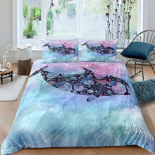 Load image into Gallery viewer, Grunge Duvet Cover Set,Boho Style Dolphin Comforter Cover Set Boys,Ocean Animals Bedding Set Teens Kids,Exotic Style Marine Life Bedspread AU DE Single Double UK US Queen King Size With Corner Ties And Zipper Closure