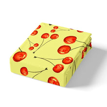 Load image into Gallery viewer, Fruit Comforter Cover,Cherry Bedding Set For Girls Kids Child Nursery Teens Youth,Fruit Pie Yellow Background Girly Bedromm Bedspread Quilt Cover,Decor 3 Pcs Duvet Cover King