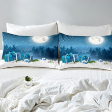 Load image into Gallery viewer, Christmas Theme Duvet Cover For Kids Boys Girls Children Smoky Mountain Pattern Comforter Cover Blue And White Cozy Ultra Soft Bedding Set With Corner Ties And Pillowcase US Twin Full UK Queen King AU DE Single Double Size