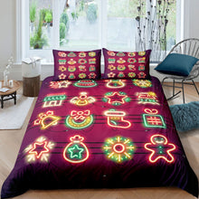 Load image into Gallery viewer, Christmas Duvet Cover Snowman Stars Pattern Comforter Cover For Kids Boys Girls Children Bling Luxury Bedding Set With Corner Ties And Pillowcase Red Lightweight Quilt Cover US Twin Full UK Queen King AU DE Single Double Size