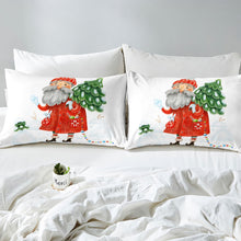 Load image into Gallery viewer, Kids Christmas Bedding Set Funny Santa Claus Pattern Comforter Cover Hand Painted Christmas Tree Brushed Quilt Cover For Boys Girls Children US Twin Full Queen King Size Including Duvet cover and pillowcase