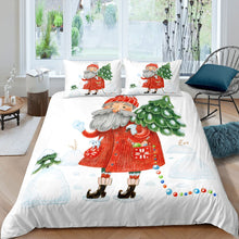 Load image into Gallery viewer, Kids Christmas Bedding Set Funny Santa Claus Pattern Comforter Cover Hand Painted Christmas Tree Brushed Quilt Cover For Boys Girls Children US Twin Full Queen King Size Including Duvet cover and pillowcase