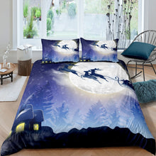 Load image into Gallery viewer, Christmas Theme Comforter Cover For Kids Boys Girls Children Purple Starry Sky Bedding Set Deer Cedar Pine Snow House Pattern Quilt Cover US Twin Full Queen King Size Including Duvet cover and pillowcase