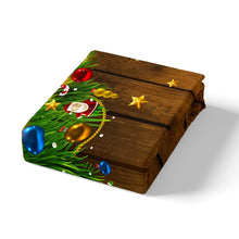 Load image into Gallery viewer, Christmas Duvet Cover For Kids Girls Boys Santa Claus Print Comforter Cover Stars Pattern Quilt Cover Aged Wooden Planks Brown Bedding Set US Twin Full Queen King Size Including Duvet cover and pillowcase