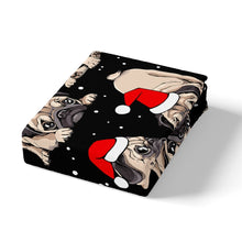 Load image into Gallery viewer, Kids Xmas Gift Christmas Theme Fitted Sheet Set,Cute Animals French Bulldog Print Bedding Bed Sheet Set For Child Bedroom Boys Child Funny Pattern Christmas Hat Decor 2 Pcs Twin Size