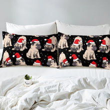 Load image into Gallery viewer, Kids Xmas Gift Christmas Theme Fitted Sheet Set,Cute Animals French Bulldog Print Bedding Bed Sheet Set For Child Bedroom Boys Child Funny Pattern Christmas Hat Decor 2 Pcs Twin Size