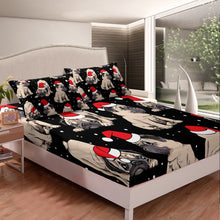 Load image into Gallery viewer, Kids Xmas Gift Christmas Theme Fitted Sheet Set,Cute Animals French Bulldog Print Bedding Bed Sheet Set For Child Bedroom Boys Child Funny Pattern Christmas Hat Decor 2 Pcs Twin Size