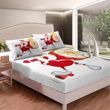 Load image into Gallery viewer, Kids Fitted Sheet Cartoon Funny Pattern For Nursery Boys Girls Baby Little Child,Christmas Grandfather Bedding Set Festival Bed Sheet Set Girt,Decorative Bed Cover 2 Pcs Twin Size