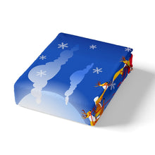 Load image into Gallery viewer, Christmas Bed Sheet Set for Kids Boys Girls Teens Santa Claus Snowflake Winter Blue Fitted Sheet Soft Warm Microfiber Bed Cover Decor 2Pcs Bedding With 1 Pillowcase Twin