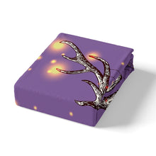 Load image into Gallery viewer, Boho Style Elk Pattern Bed Sheet Set For Girls Teens Bedroom Bohemian Dream Catcher Printed Fitted Sheet Christmas Theme Antlers Bedding Set Feather Deer Purple Decor 3 Pcs Full Size