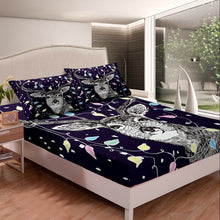 Load image into Gallery viewer, Elk Bedding Bed Sheet Set For Teens Girls Bedroom Christmas Theme Printed Fitted Sheet Deer Pattern Bed Cover Xmas Gifts Soft Lightweight Microfiber Decor 3 Pcs Full Size
