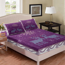 Load image into Gallery viewer, Kid Christmas Bedding Set Elk Sheet Set Purple Fitted Sheet Pixel Snowflake Bed Cover With Deep Pocket Winter Room Decoration(1 Fitted Sheet 1 Pillow Case) Twin XL Full Queen Size