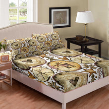 Load image into Gallery viewer, Christmas Fitted Sheet Brown Sheet Set Elk Print Bedding Set For Kids Boys Girls Teens Geometric Bed Cover Soft Microfiber Fitted Sheet With Pillow Case Twin XL Full Queen Size