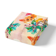 Load image into Gallery viewer, Christmas Bedding Set Cartoon Fox Sheet Set Branch Leaves Fitted Sheet Wildlife Theme Print Bed Cover For Kid Boy Girl Teen (1 Fitted Sheet 1 Pillow Case) Twin XL Full Queen Size