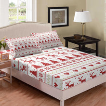 Load image into Gallery viewer, Kids Deer Fitted Sheet Deep Pocket Bohemian Animals Sheet Set Christmas Theme Flowers Bedding Set For Children Boys Girls Geometric Ripple Pines Boho Bed Cover For Teens Adult Twin XL Full Queen Size