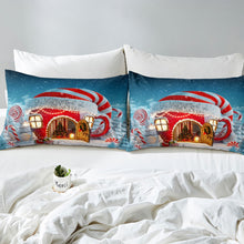 Load image into Gallery viewer, Kids Christmas Fitted Sheet Full Queen Twin TwinXL Size Xmas Tree Family Style Bedding Set Snowy Winter Art Sheet Set For Boys Girls Children Teens Santa Claus Top Sheet Wrinkle Bedroom Decor