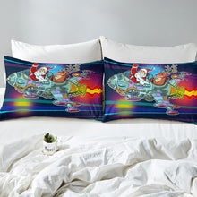 Load image into Gallery viewer, Christmas Fitted Sheet Santa Claus and Reindeer Pattern Bed Sheet Set for Kids Boys Girls Teens Rocket Outer Space Hypoallergenic Bedding Set Decor 2Pcs Bed Cover US Twin Full Twin XL Queen Size