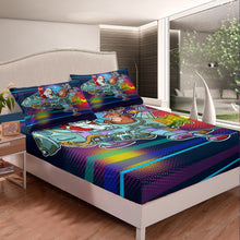 Load image into Gallery viewer, Christmas Fitted Sheet Santa Claus and Reindeer Pattern Bed Sheet Set for Kids Boys Girls Teens Rocket Outer Space Hypoallergenic Bedding Set Decor 2Pcs Bed Cover US Twin Full Twin XL Queen Size