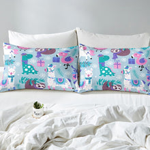 Load image into Gallery viewer, Llama Alpaca Bedding Set For Boys Girls Kids Child Bedroom Xmas Gifts Cute Sloth Fitted Sheet Cartoon Animal Theme Printed Bed Sheet Set Christmas Theme Bed Cover Decor 2/3Pcs With Pillowcase Twin Full Twin XL Queen Size