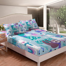 Load image into Gallery viewer, Llama Alpaca Bedding Set For Boys Girls Kids Child Bedroom Xmas Gifts Cute Sloth Fitted Sheet Cartoon Animal Theme Printed Bed Sheet Set Christmas Theme Bed Cover Decor 2/3Pcs With Pillowcase Twin Full Twin XL Queen Size