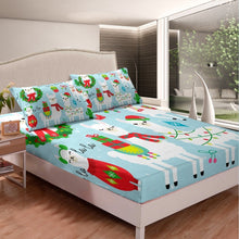 Load image into Gallery viewer, Alpaca Print Bedding Set Cute Cartoon Alpaca Bed Sheet Set for Kids Boys Girls Teens Lovely Animal Christmas Theme Luxury Microfiber Fitted Sheet Decor 2/3Pcs Bed Cover Twin Full Twin XL Queen Size