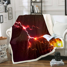 Load image into Gallery viewer, Lightning Print Throw Blanket Sun Pattern Sherpa Blanket for Couch Bed Sofa Galaxy Nature Theme Fleece Blanket Abstract Geometry Fuzzy Blanket Bedroom Decor Blanket