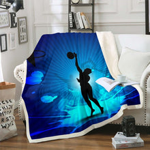 Load image into Gallery viewer, Basketball Throw Blanket Sports Theme Fleece Blanket for Couch Bed Sofa Gift for Couch Bed Sofa Basketball Player Sherpa Blanket Blue Tie Dye Fuzzy Blanket Room Decor Blanket