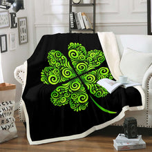 Load image into Gallery viewer, Boho Leaf Sherpa Blanket Green Leaf Pattern Fleece Blanket Bohemian Style Throw Blanket for Couch Bed Sofa Nature Theme Fuzzy Blanket Ultra Soft Abstract Geometry Room Decor