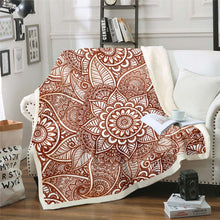 Load image into Gallery viewer, Boho Mandala Sherpa Blanket Bohemian Style Throw Blanket for Couch Bed Sofa Hippie Mandala Printed Decor Fleece Blanket Decorative Exotic Floral Fuzzy Blanket