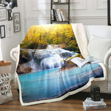 Load image into Gallery viewer, Tree Print Fleece Blanket Natural Scenery Throw Blanket Woodland Scene Sherpa Blanket for Couch Bed Sofa Microfiber Forest Tree Fuzzy Blanket Nature Lover Gift Room Decor