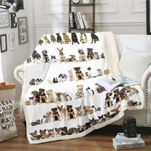Load image into Gallery viewer, Dog Printed Sherpa Blanket Cute Cat Throw Blanket for Couch Bed Sofa 3D Animal Theme Fleece Blanket Ultra Soft Pet Dogs Cats Pattern Decor Fuzzy Blanket