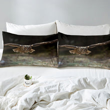 Load image into Gallery viewer, 3D Owl Comforter Cover Set Flying Brid Decor Duvet Cover Wild Animal Theme Bedding Set for Kids Boys Teens Microfiber Polyester Quilt Cover 2/3 Pcs With Pillowcase