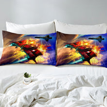 Load image into Gallery viewer, Game Duvet Cover Set Cartoon Aircraft War Pattern Print Bedding Set for Kids Boys Teens, Gamer Comforter Cover Soft Microfiber Quilt Cover 2/3 Pcs With Pillowcase