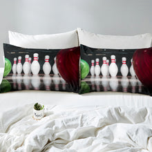 Load image into Gallery viewer, Bowling Bedding Set for Kids Boys Teens, Indoor Sports Theme Comforter Cover Entertainment Game Theme Duvet Cover Set Soft Polyester Bedspread 2/3 Pcs With Pillowcase