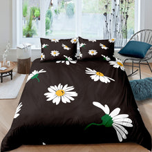 Load image into Gallery viewer, Daisy Comforter Cover Set White Flower Duvet Cover Botanical Plant Floral Printed Bedding Set for Kids Boys Girls Soft Polyester Quilt Cover 2/3 Pcs With Pillowcase