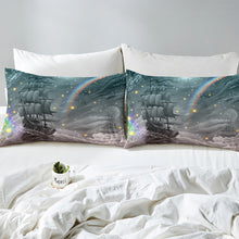 Load image into Gallery viewer, Sailboat Bedding Set for Kids Boys Teens, Rainbow Star Decor Comforter Cover Sailing Theme Duvet Cover Set Soft Microfiber Bedspread Cover 2/3 Pcs With Pillowcase
