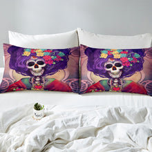 Load image into Gallery viewer, Sugar Skull Duvet Cover Set Human Skeleton Bones Skull Floral Printed Bedding Set for Kids Boys Girls, Comforter Cover Microfiber Quilt Cover 2/3 Pcs With Pillowcase
