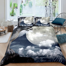 Load image into Gallery viewer, Bear Duvet Cover Set Full Moon Decor Bedding Set for Kids Boys Teens, Wild Animal Theme Comforter Cover Microfiber Polyester Bedspread Cover 2/3 Pcs With Pillowcase