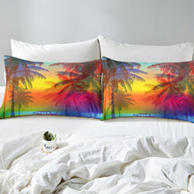 Load image into Gallery viewer, Palm Tree Comforter Cover Set Summar Sea Beach Landscape Printed Duvet Cover with Zipper Ties Tropical Bedding Set for Kids Boys Girls Teens 2/3 Pcs With Pillowcase