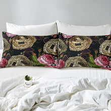 Load image into Gallery viewer, Flower Dog Duvet Cover Set Embroidery Design Botanical Plant Floral Printed Bedding Set for Kids Boys Girls, Animal Theme Comforter Cover 2/3 Pcs With Pillowcase