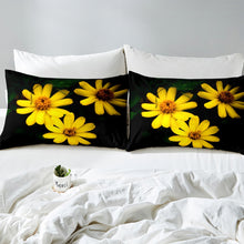 Load image into Gallery viewer, Flower Comforter Cover Set Botanical Plant Floral Printed Duvet Cover with Zipper Ties Yellow Flower Bedding Set for Kids Boys Girls Teens 2/3 Pcs With Pillowcase