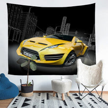 Load image into Gallery viewer, Yellow Racing Car Wall Hanging for Kids Room Bedroom Living Room, Speed Sport Car Wall Blanket Soft Lightweight Tapestry Wall Hanging,S M L XL