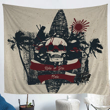 Load image into Gallery viewer, Skull Wall Hanging for Kids Room Bedroom Living Room, Human Skeleton Bones Skull and Palm Tree Printed Wall Blanket Soft Lightweight Tapestry,S M L XL