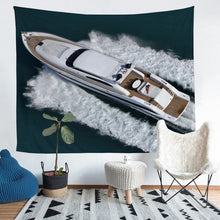 Load image into Gallery viewer, Yacht Wall Blanket High-Tech Pleasure Yacht Surfing at Sea Pattern Printed Tapestry Polyester Wall Hanging for Kids Room Bedroom Living Room,S M L XL