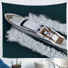 Load image into Gallery viewer, Yacht Wall Blanket High-Tech Pleasure Yacht Surfing at Sea Pattern Printed Tapestry Polyester Wall Hanging for Kids Room Bedroom Living Room,S M L XL